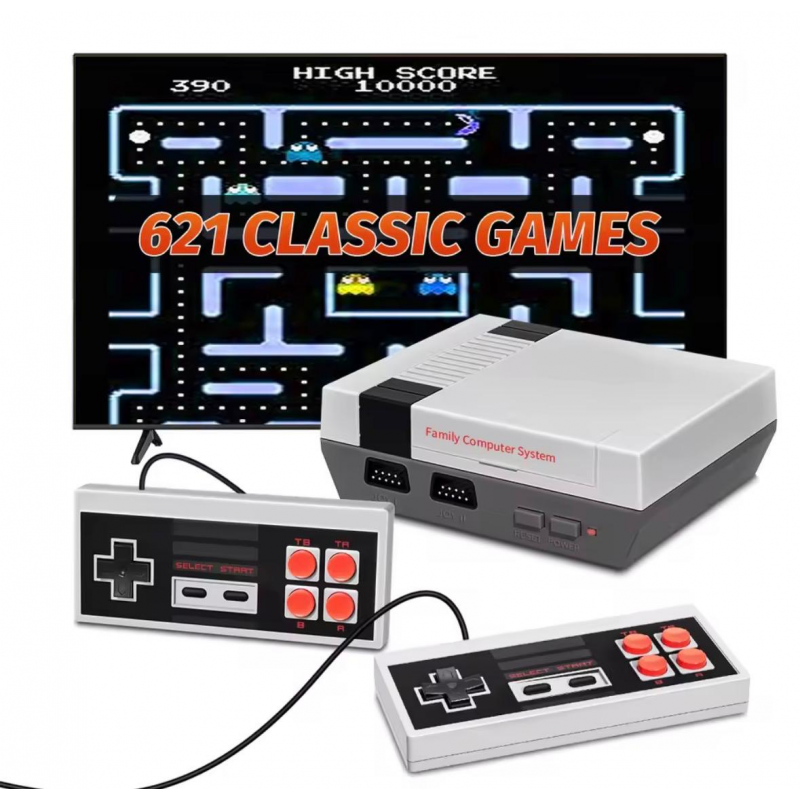 Consola Retro Clásica 621 Juegos con 2 Controles | Videojuegos Retro