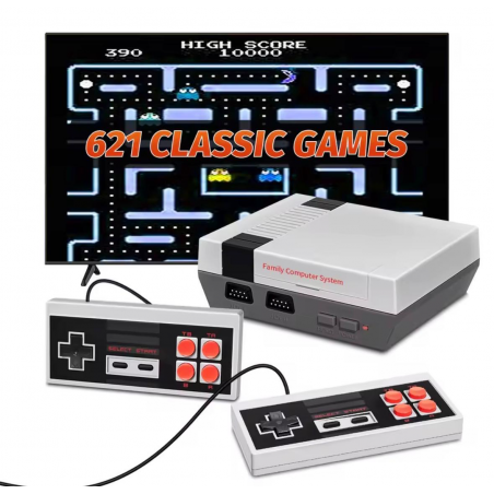 Consola Retro Clásica 621 Juegos con 2 Controles | Videojuegos Retro